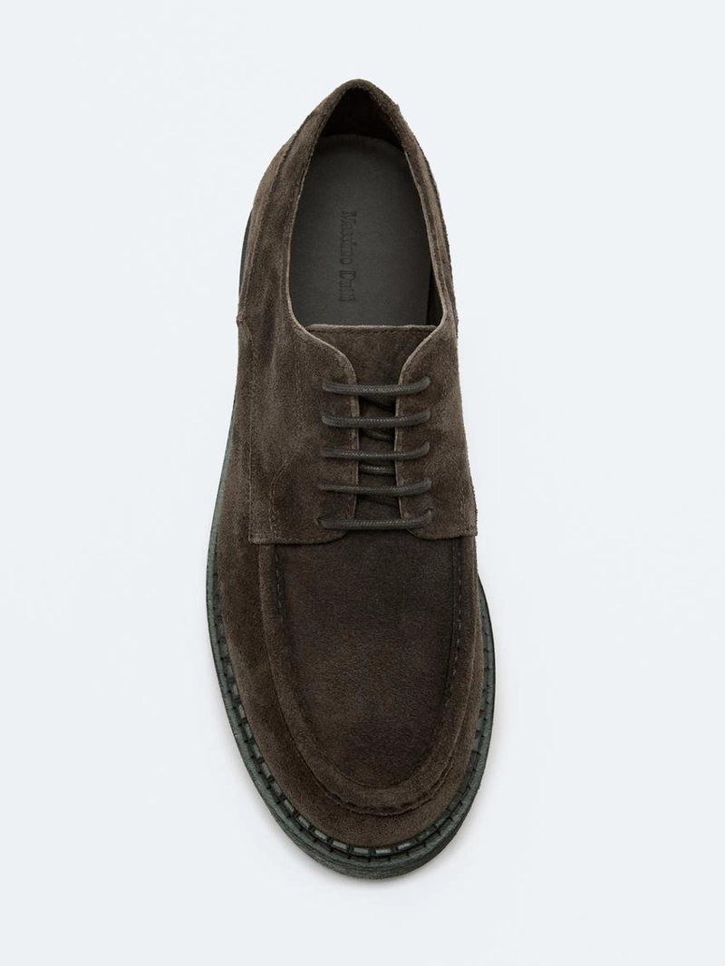 Туфли из замши с мокасинным носом