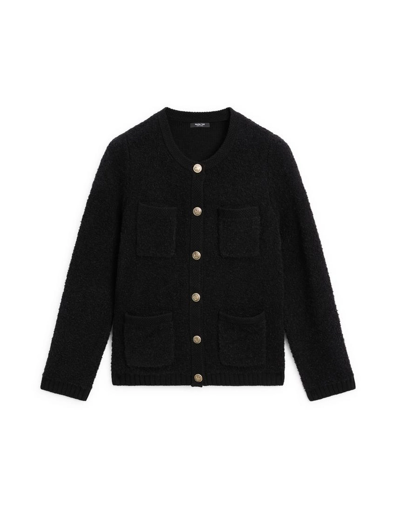 Кардиган из шерстяной смеси с пуговицами из золота