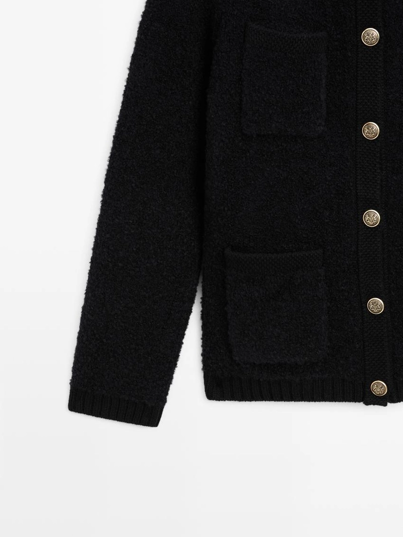 Кардиган из шерстяной смеси с пуговицами из золота
