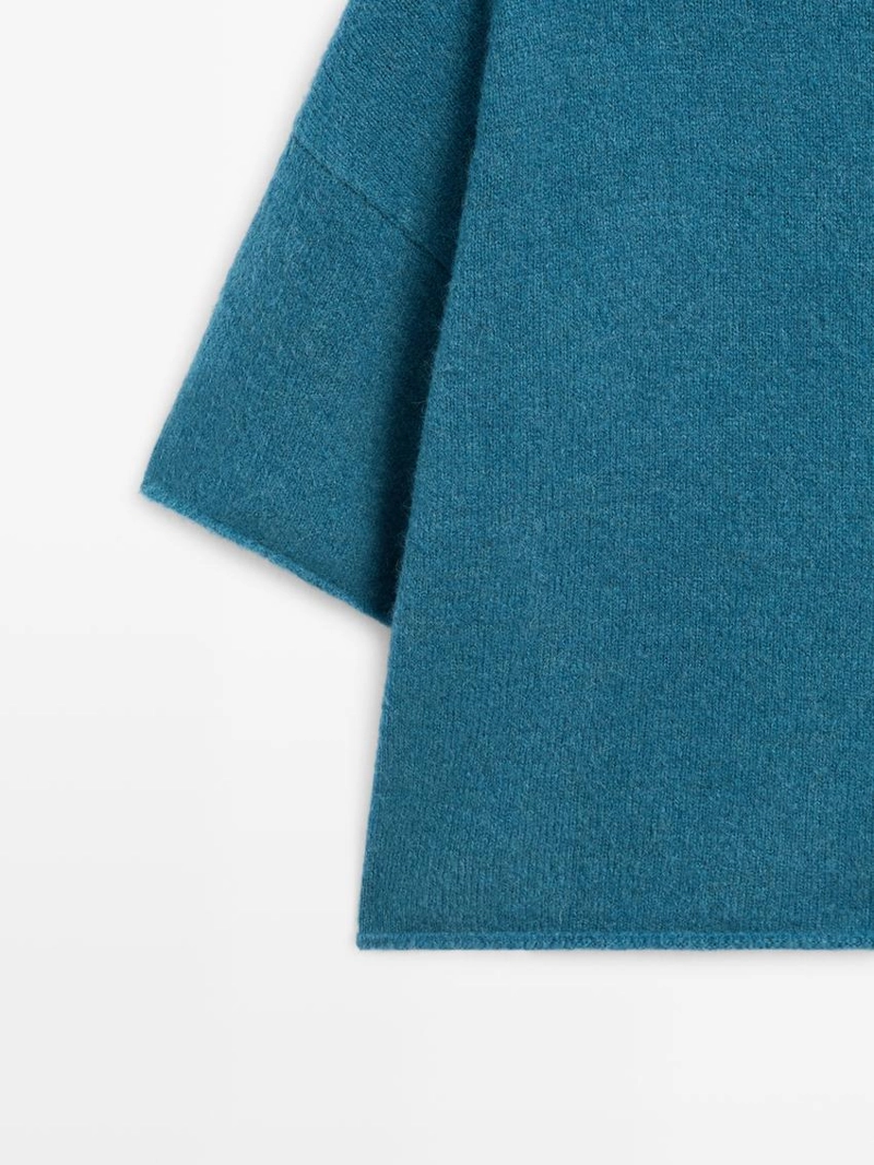 Свитер из альпакиевой смеси с коротким рукавом