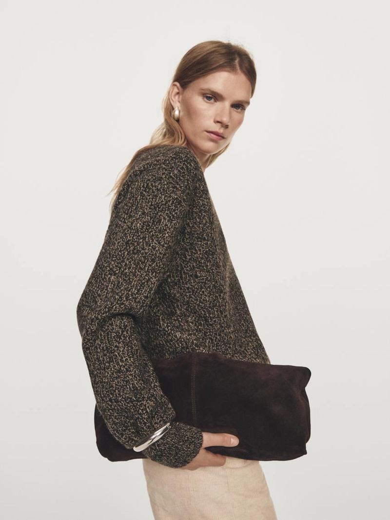 Водолазка massimo dutti из мулине с v-образным вырезом