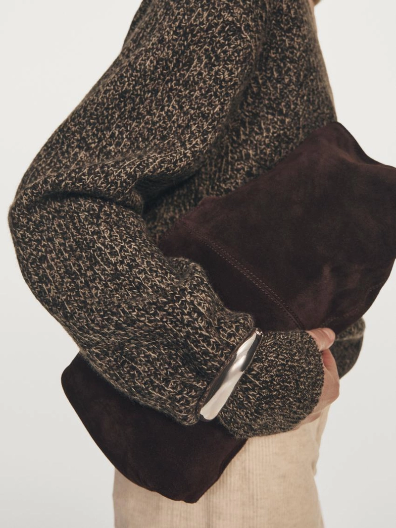 Водолазка massimo dutti из мулине с v-образным вырезом