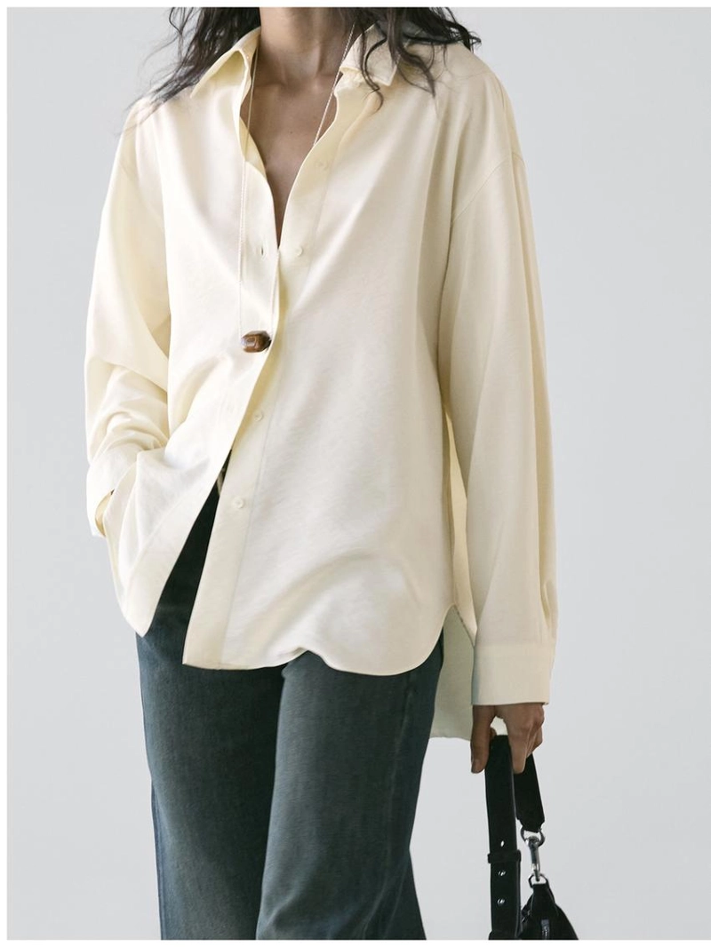 Рубашка с увеличенным размером и длинными рукавами