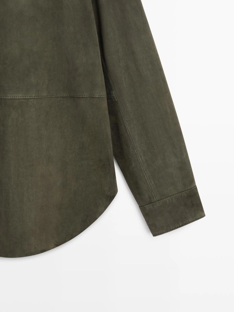 Рубашка из замши с швами