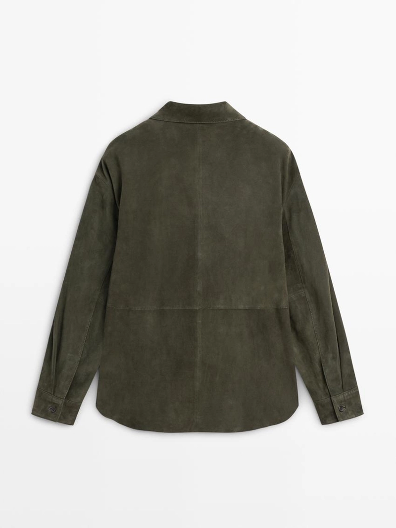 Рубашка из замши с швами