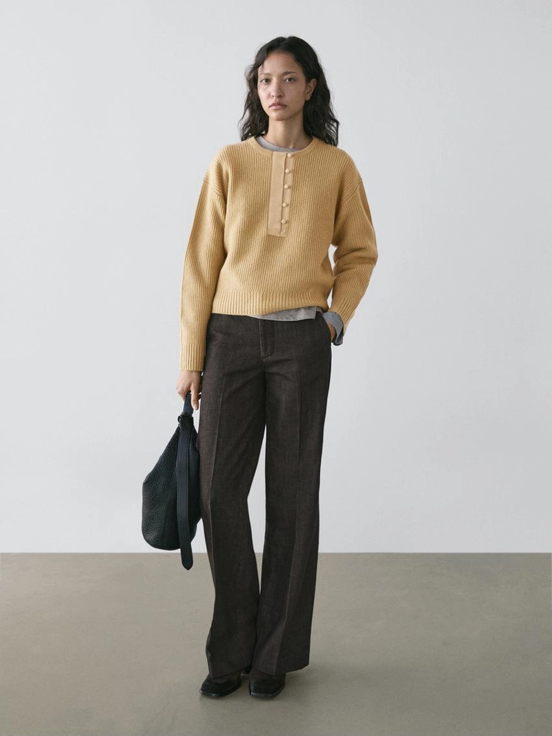 Вязаный свитер из шерстяной смеси