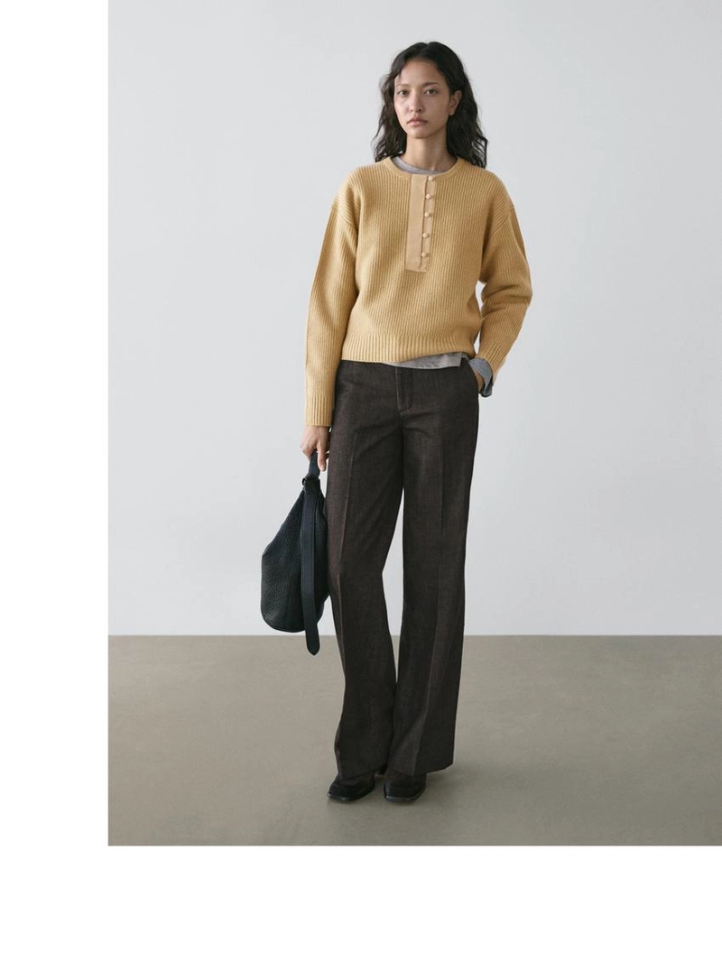 Вязаный свитер из шерстяной смеси