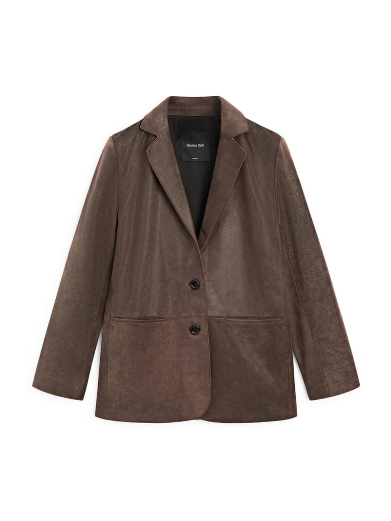 Замшевый пиджак с лацканами