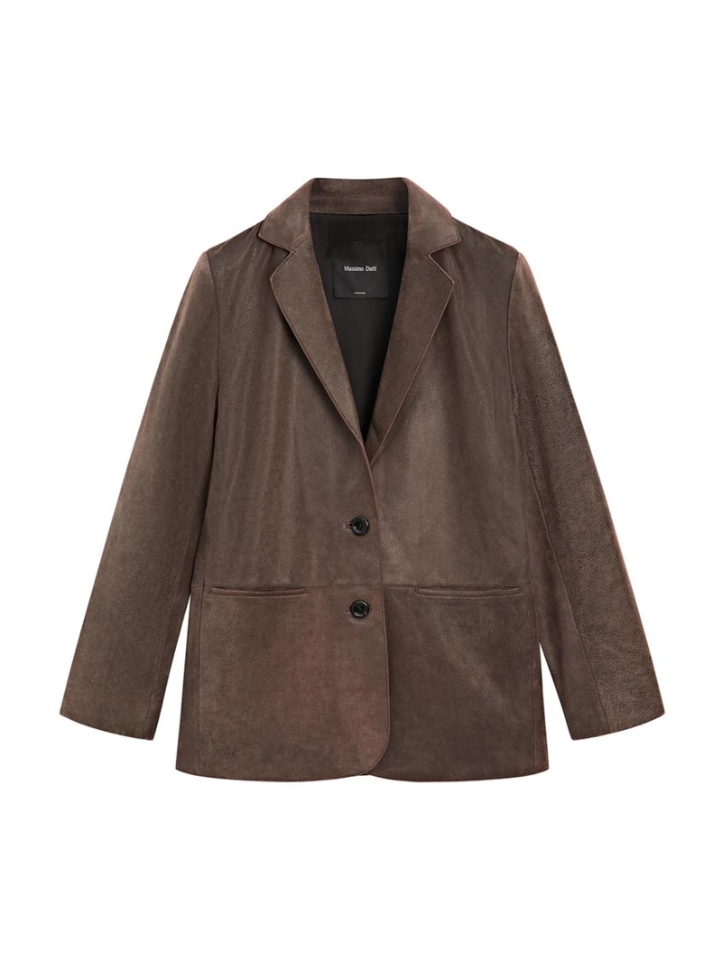 Замшевый пиджак с лацканами