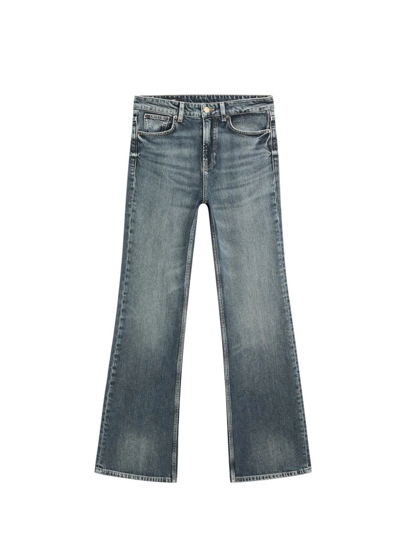 Джинсы прямого фасона с расклешенным низом и средней посадкой