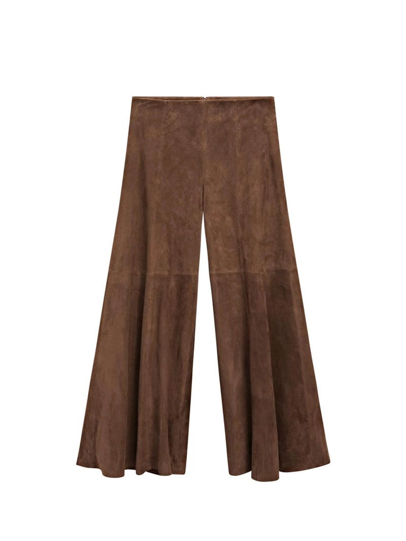 Замшевые брюки со широкими штанинами