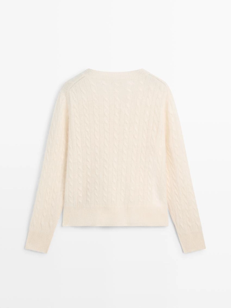 Кардиган с косами из 100% шерсти