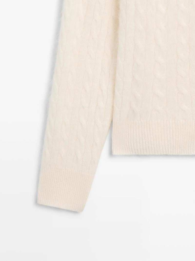 Кардиган с косами из 100% шерсти