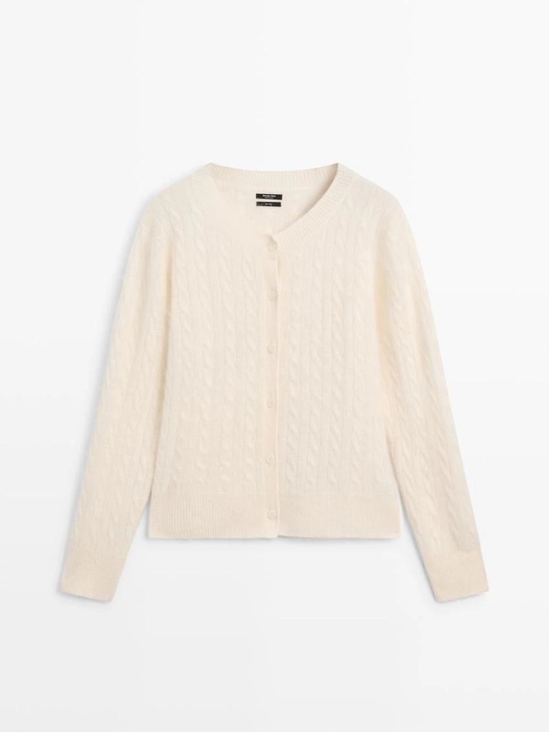 Кардиган с косами из 100% шерсти