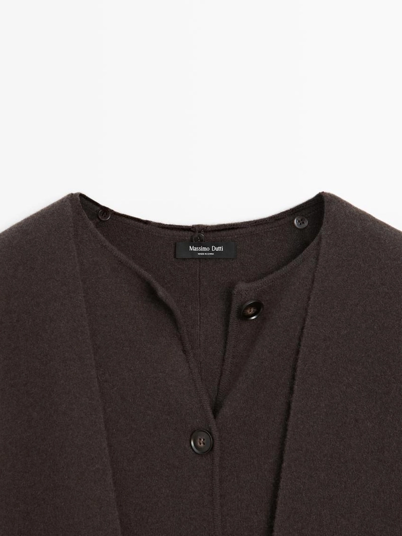 Длинный кардиган с капюшоном-шарфом