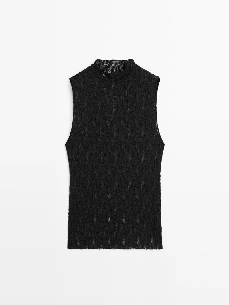 Прозрачный топ из кружева