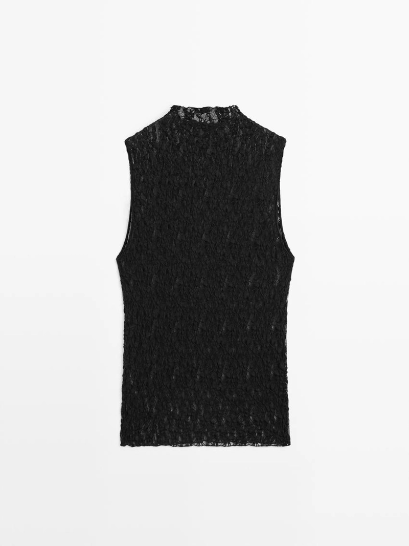 Прозрачный топ из кружева