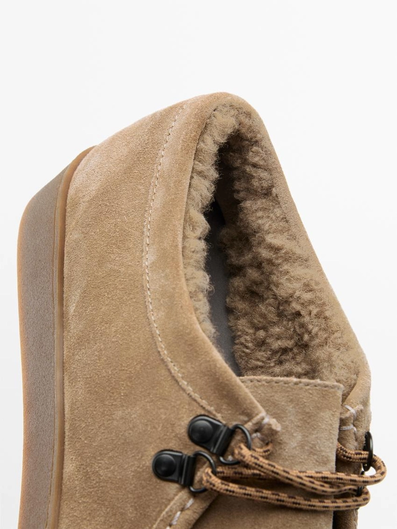 Туфли с разделкой из замши на шнуровке