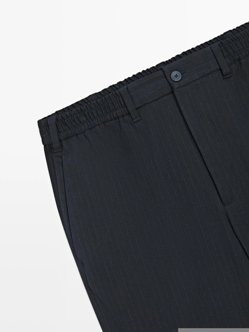 Полосатые брюки джоггеры с утягивающими манжетами