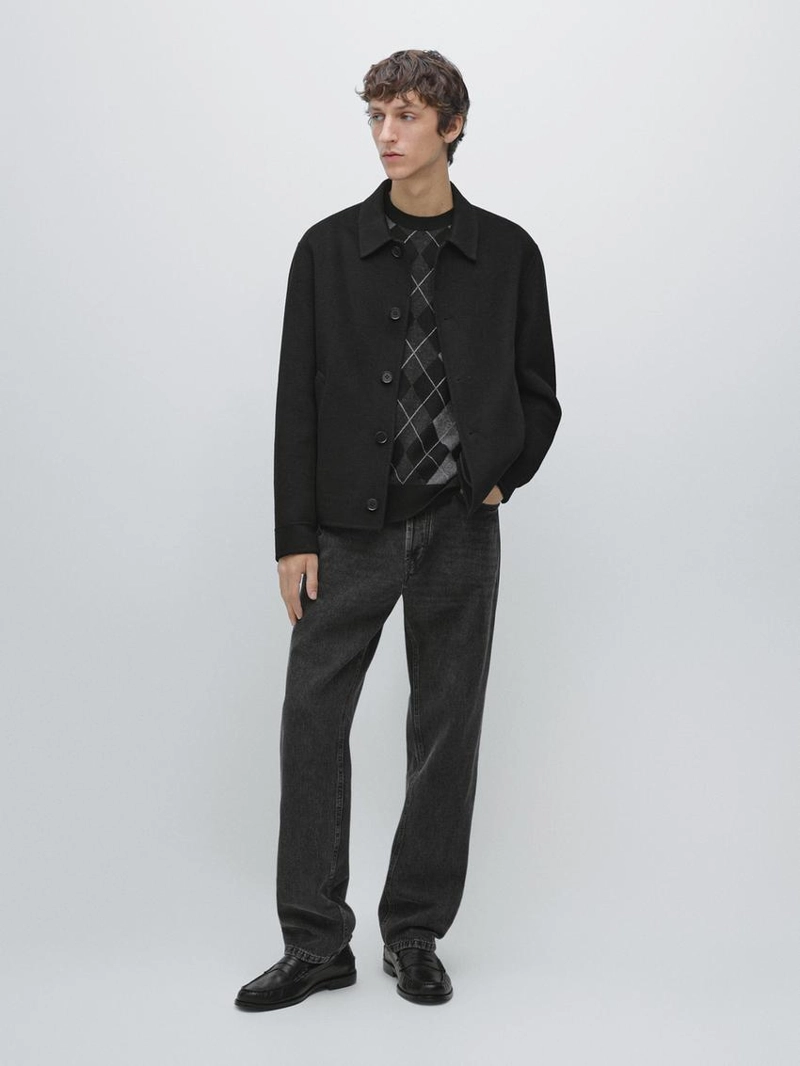 Короткая рубашка из шерстяной смеси