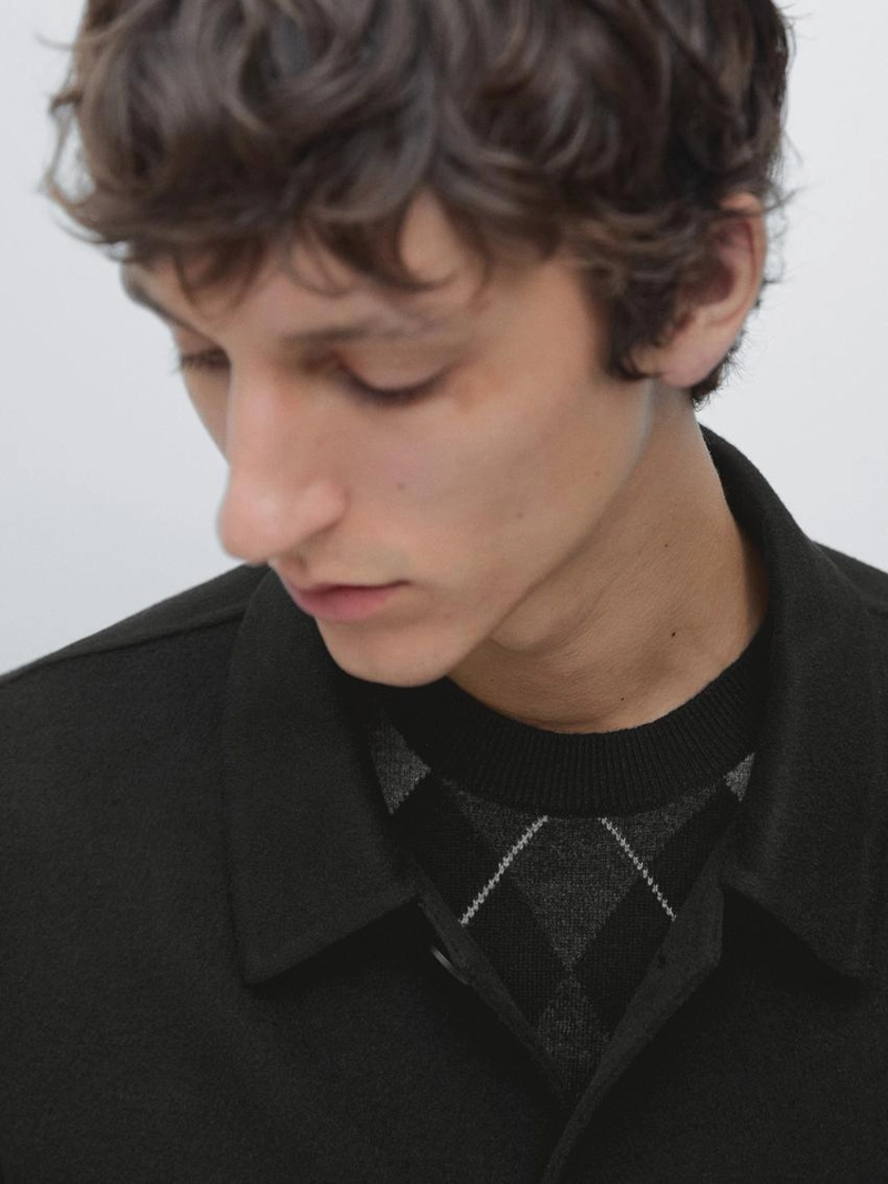 Короткая рубашка из шерстяной смеси