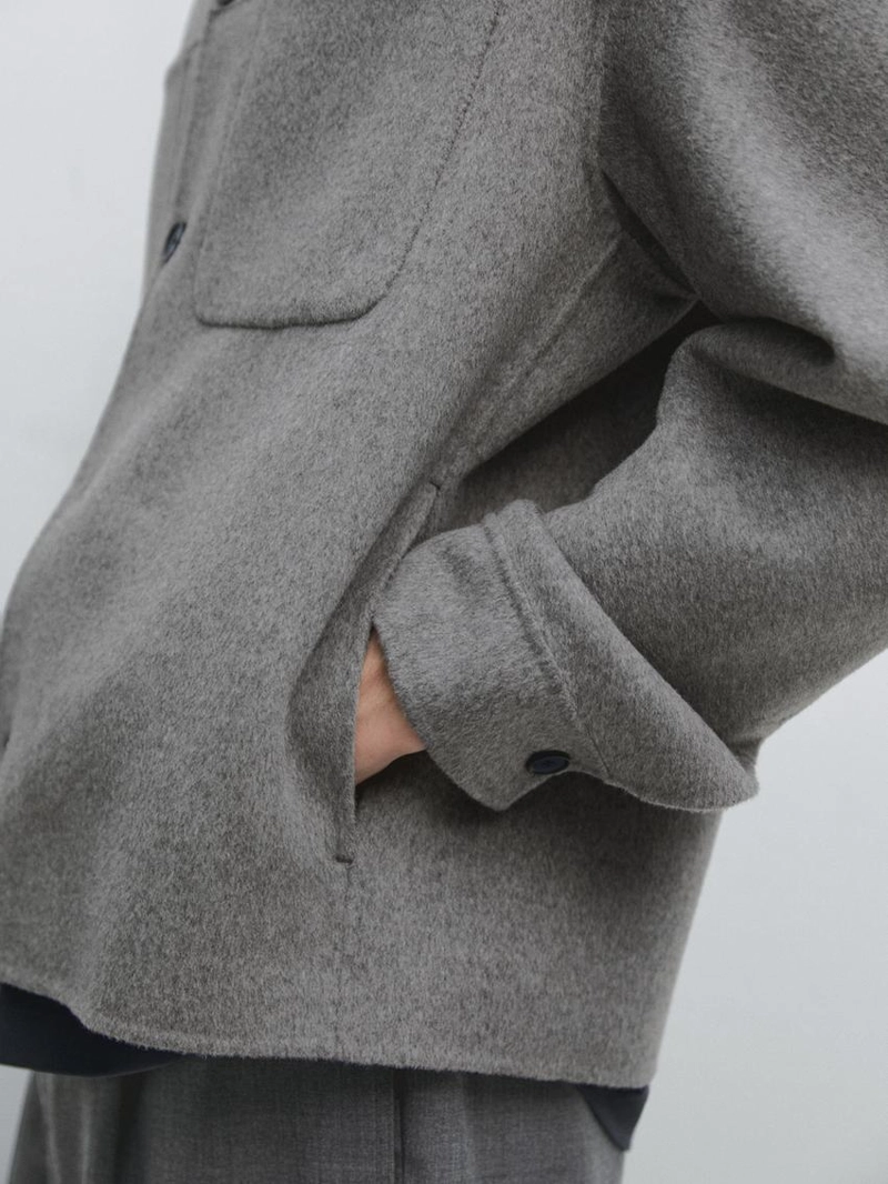 Рубашка из шерстяной смеси с карманами