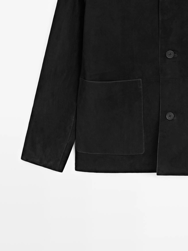 Замшевая куртка с карманами