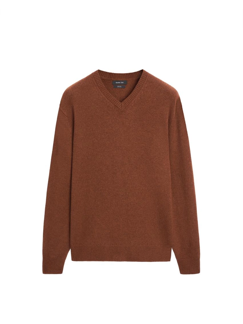 100% шерстяной свитер с v-образным вырезом