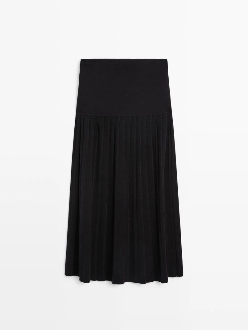 Юбка миди с боковыми складками