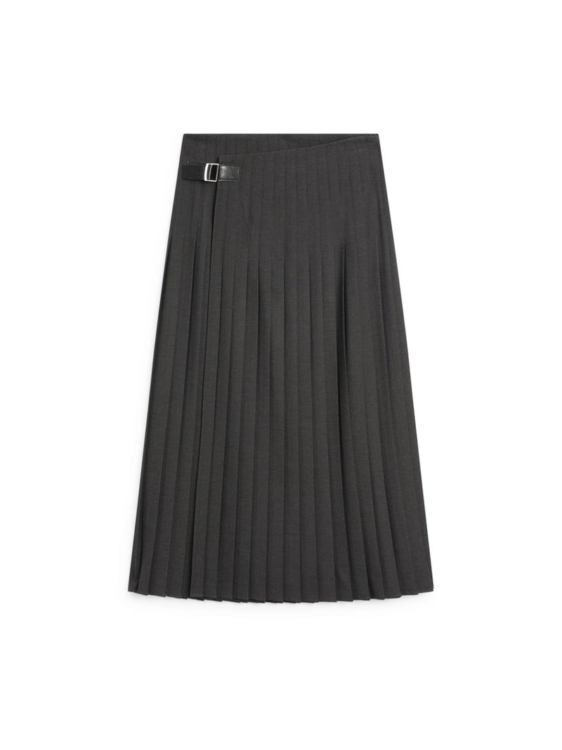 Юбка-миди с плиссировкой и аппликацией