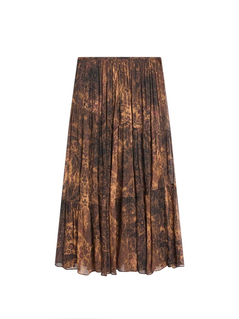 Плавная асимметричная миди-юбка