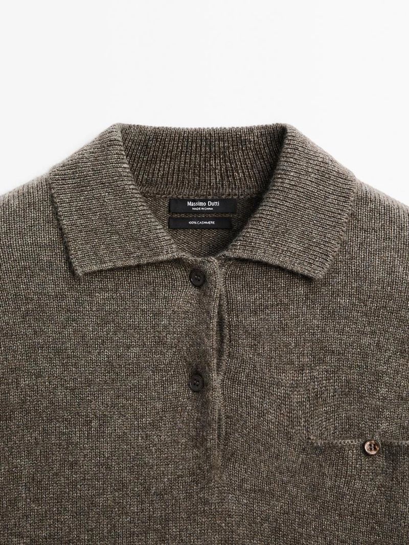 Джемпер с карманом деталь 100% кашемир