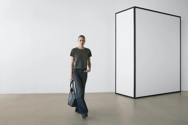 Короткий вязаный свитер из альпаки и шерсти