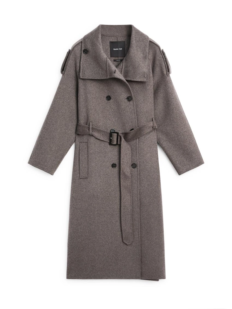 Пальто до середины икры из шерстяной смеси с поясом