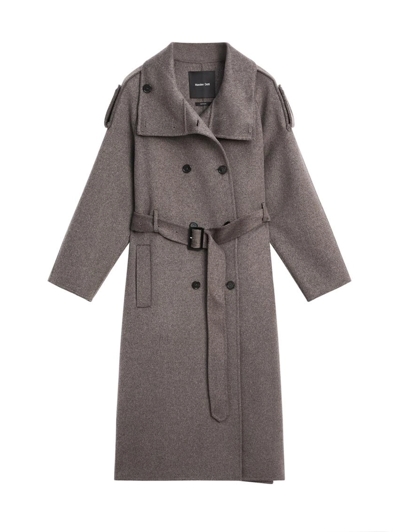 Пальто до середины икры из шерстяной смеси с поясом