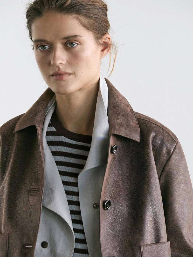 Замшевая кожаная куртка