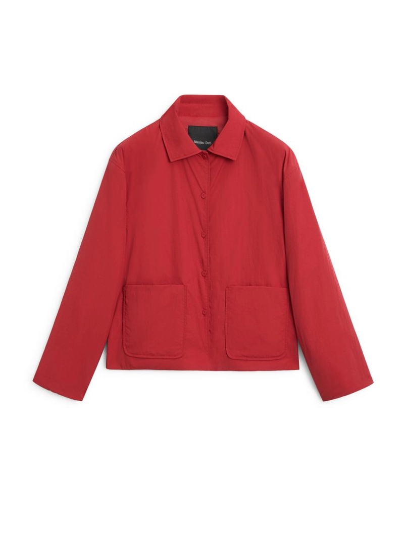 Короткая пуховая куртка с карманом