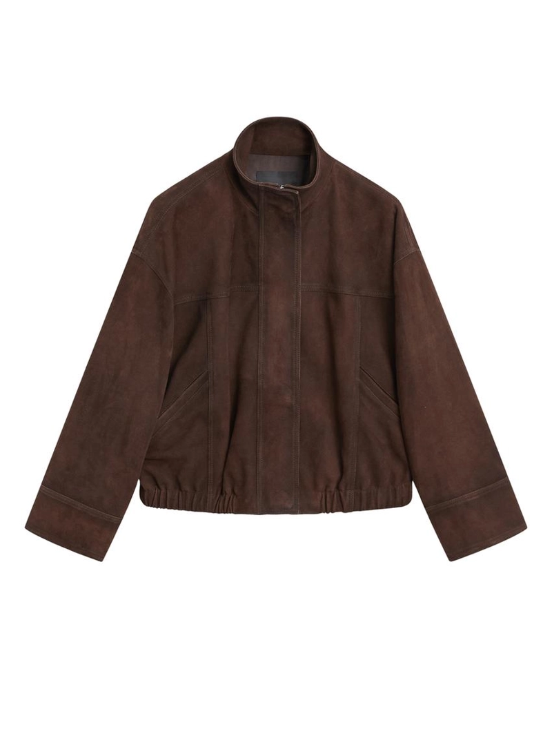 Замшевая бомбер-куртка