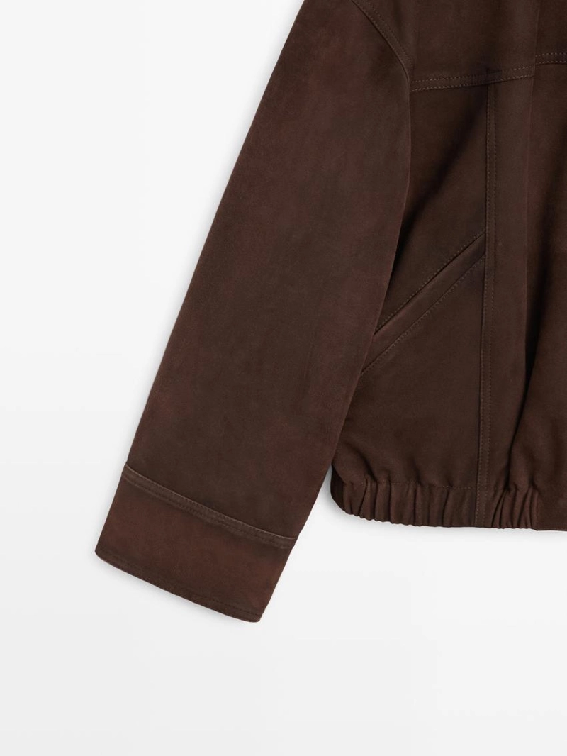 Замшевая бомбер-куртка