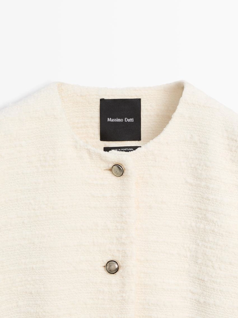 Пиджак с украшенными пуговицами и текстурой из шерсти