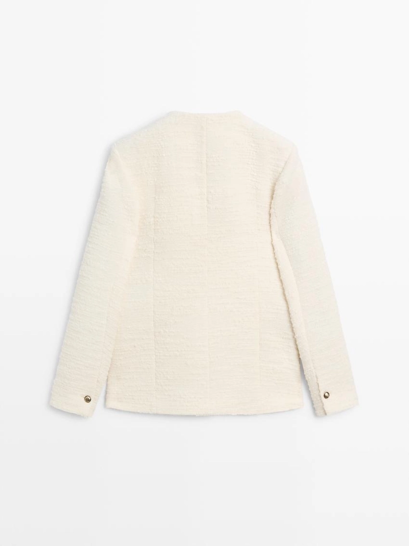 Пиджак с украшенными пуговицами и текстурой из шерсти