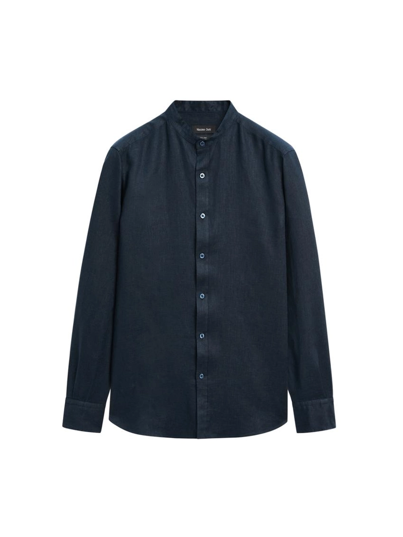 Рубашка с воротником-стойкой и обычной посадкой