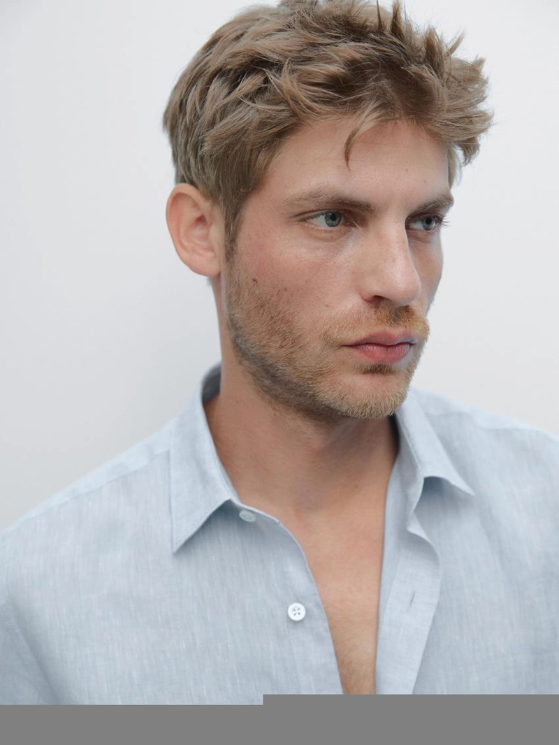 Рубашка из 100% льна в стиле slim fit