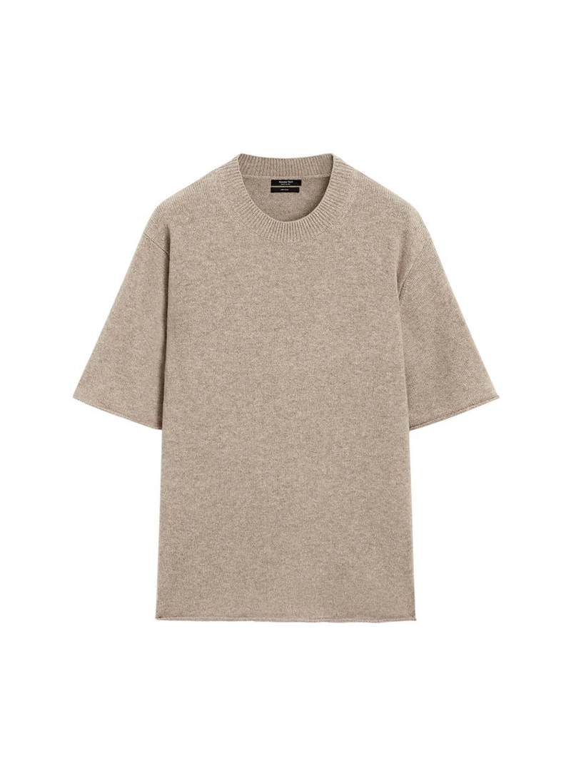 Оверсайз свитер с короткими рукавами из 100% шерсти