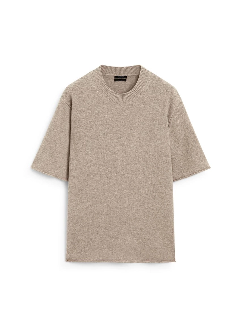 Оверсайз свитер с короткими рукавами из 100% шерсти