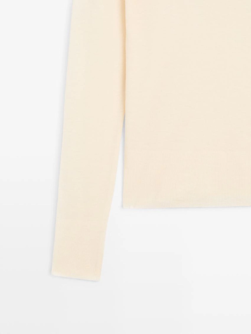 Вязанный свитер с макраме из 100% шерсти - studio