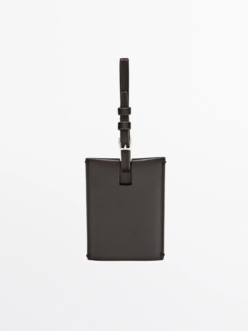 Багажная бирка из натуральной кожи наппа