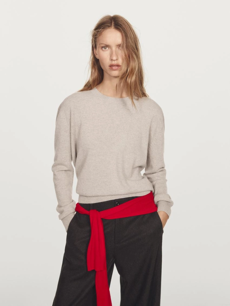 Свитер с круглым вырезом из 100% кашемира