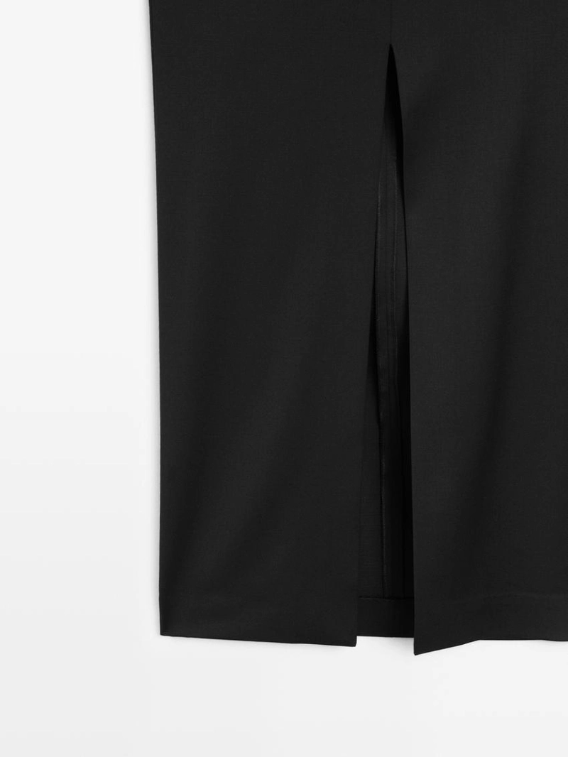 Юбка-карандаш до середины икры с собранной поясной бандажкой - studio