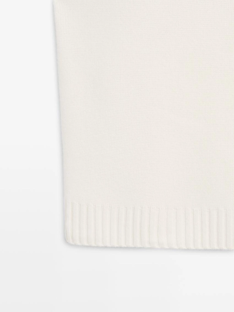 Длинный вязаный жилет из 100% шерсти